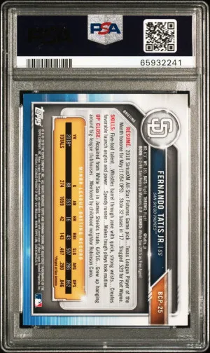 2019 Bowman Prospects Chrome Fernando Tatis Jr. Atomic Refractor back