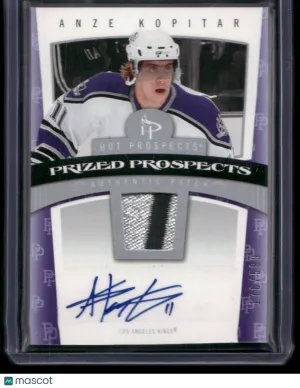 2007 UD Fleer Anze Kopitar #117 Hot Prized Prospects Rookie Patch Auto #'d /599 front