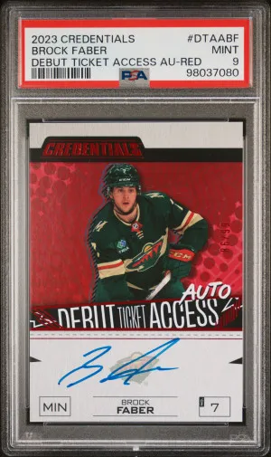 2023 Upper Deck Credentials Debut Ticket Access Autographs Brock Faber Debut Ticket Access Au-Red front
