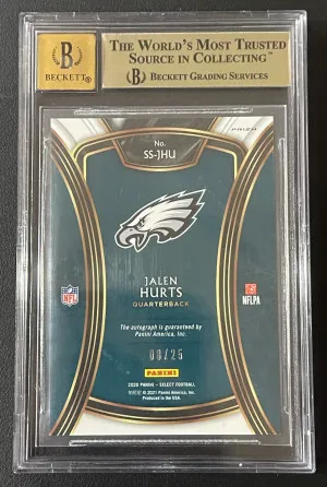 2020 Select Signatures Prizm Red Jalen Hurts #/25 - BGS 9.5/10 back