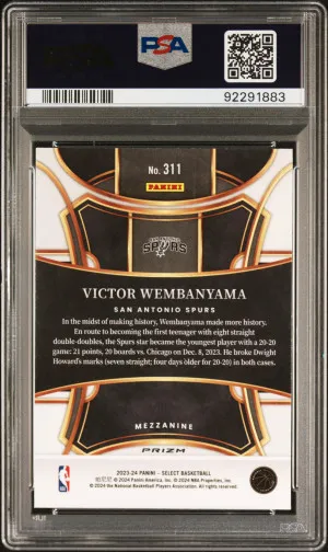2023 Panini Select Victor Wembanyama Blue Prizm back