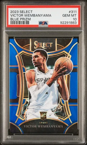2023 Panini Select Victor Wembanyama Blue Prizm front