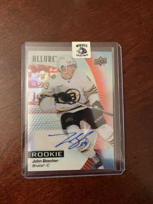 23-24 Allure John Beecher Red Rainbow Rookie Auto front