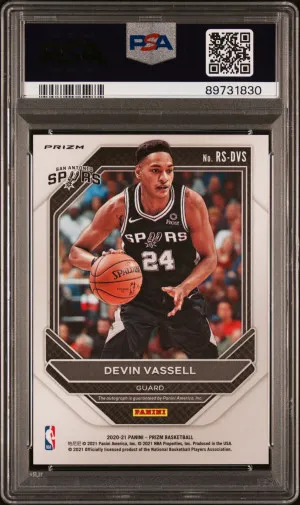 2020 Panini Prizm Rookie Signatures Devin Vassell Rookie Sig-Choice Prizm back