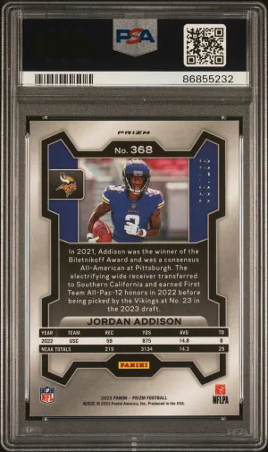 2023 Panini Prizm Jordan Addison Blue Wave back