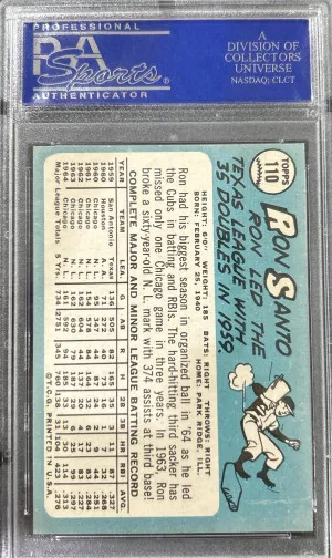 1965 Topps Ron Santo back