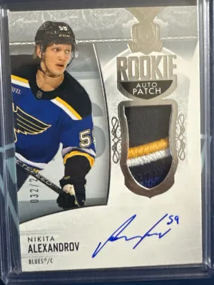 Nikita Alexandrov Cup Rookie Patch Auto32/249 front