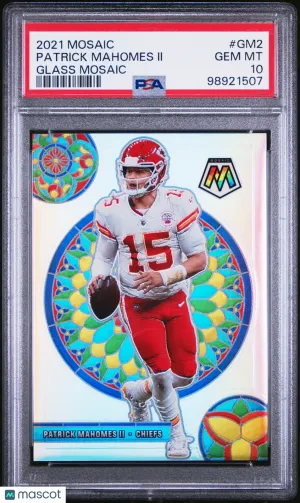 2021 Panini Mosaic Glass Mosaic Patrick Mahomes II #GM2 PSA 10 front