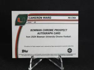 2024 Bowman University Chrome Cameron Ward Pink Refractor Auto /150 #PA-CWA back