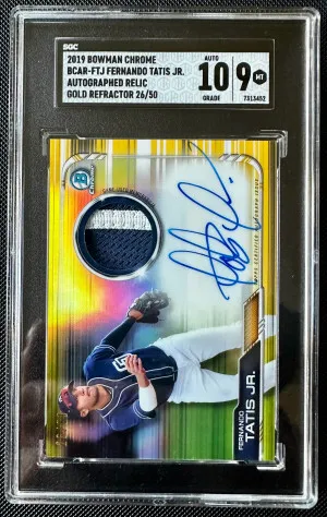Fernando Tatis Jr Bowman Chrome RPA Gold Refractor /50 SGC 9 front
