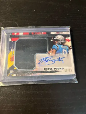 2024 Topps Chrome Compostie Bryce Young Jumbo Patch Auto RC /99 front