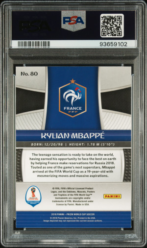2018 Panini Prizm World Cup Kylian Mbappe back
