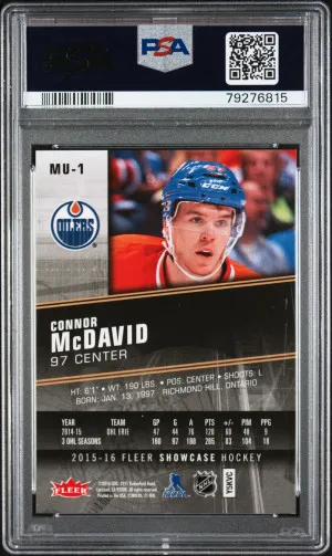 2015 Fleer Showcase Metal Universe Rookies Connor Mcdavid Metal Universe Rookies back
