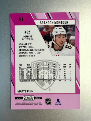 2022-23 O-Pee-Chee Platinum Brandon Montour back