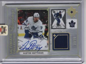 2021-22 Ultimate Collection Displays Auston Matthews /35 Patch Auto front