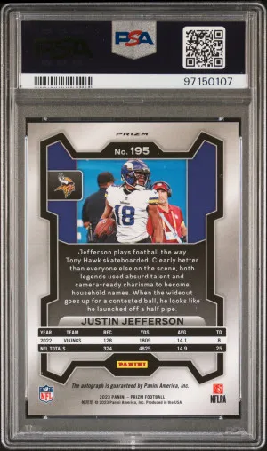2023 Panini Prizm Justin Jefferson Autograph back