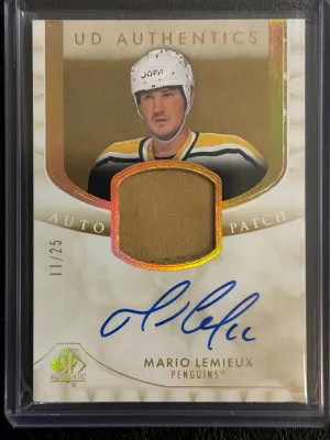 2023-24 Upper Deck SP Authentic UD Authentics Mario Lemieux Patch Auto 11/25 SSP front
