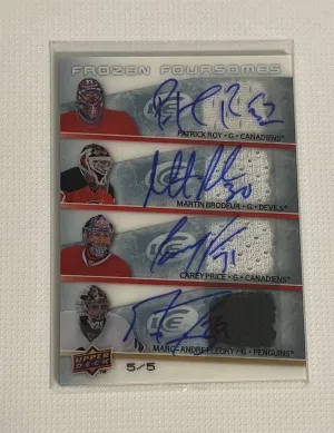 2008-2009 UD ICE Frozen Foursomes Fleury / Roy / Brodeur / Price front