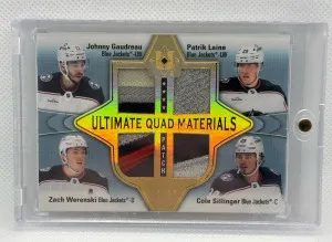 2022-23 Ultimate Collection Quad Patch Laine Gaudreau Werenski Sillinger /25 front