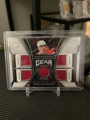22-23 Upper Deck Premier Juraj Slafkovsky Premier Gear Quad Jersey /99 front