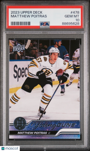 2023 Upper Deck Matthew Poitras #478 Hockey PSA 10 front