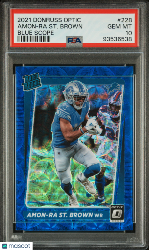 2021 Panini Donruss Optic Amon-Ra ST. Brown #228 Rookie PSA 10 Detroit Lions front