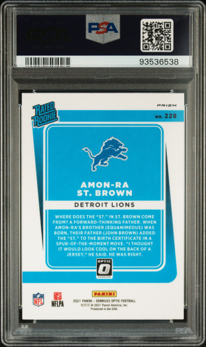 2021 Panini Donruss Optic Amon-Ra ST. Brown #228 Rookie PSA 10 Detroit Lions back