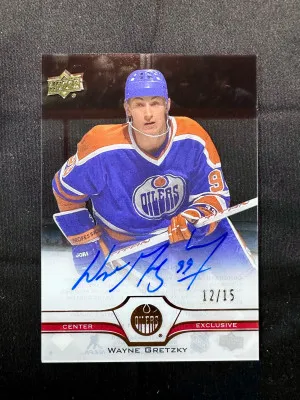 Wayne Gretzky Clear Cut Exclusives Auto /15 front
