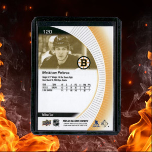 2023-24 Upper Deck Allure Matthew Poitras Yellow Taxi Rookie #120 back