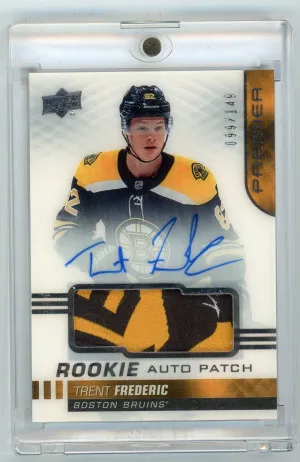 2019-20 Upper Deck Premier #AR-TF Trent Frederic Acetate Rookie Patch Autograph 99/149 front