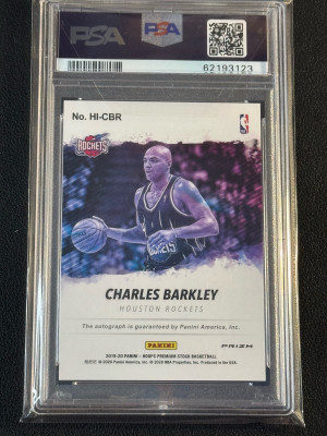 2019 Premium Stock Hoops Charles Barkley Hoops Ink PSA 9 back