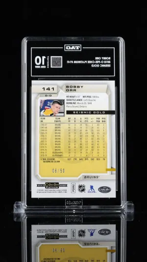 Bobby Orr 2018 O-Pee-Chee Platinum  #141 Seismic Gold back