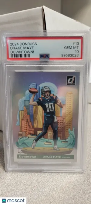 2024 Donruss Drake Maye Downtown PSA 10 *POP 14* front