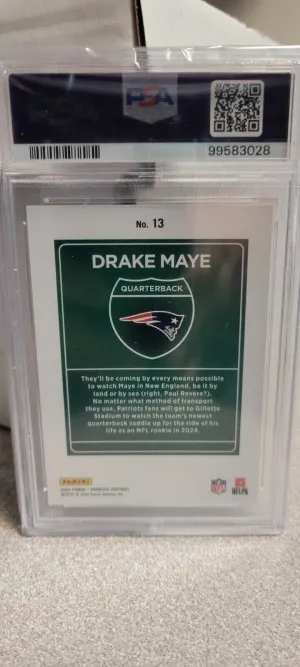 2024 Donruss Drake Maye Downtown PSA 10 *POP 14* back