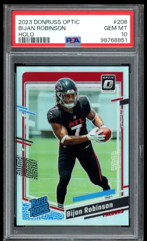 Bijan Robinson Rated Rookie Holo PSA 10 front