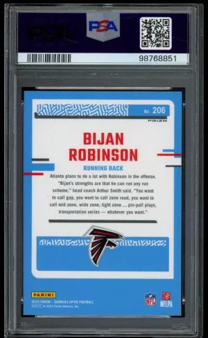 Bijan Robinson Rated Rookie Holo PSA 10 back