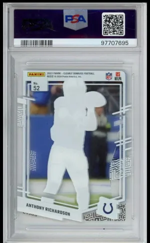 Anthony Richardson  Clearly Donruss Rated Rookie PSA 10 back
