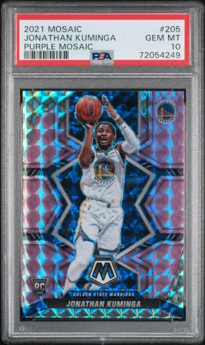2021-22 Panini Mosaic JONATHAN KUMINGA Rookie Card RC PURPLE #/49 - PSA 10 GEM front