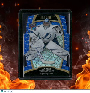 2019-20 Upper Deck Allure Andrei Vasilevskiy Blue Line Die-Cut 13/25 #38 front