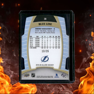 2019-20 Upper Deck Allure Andrei Vasilevskiy Blue Line Die-Cut 13/25 #38 back