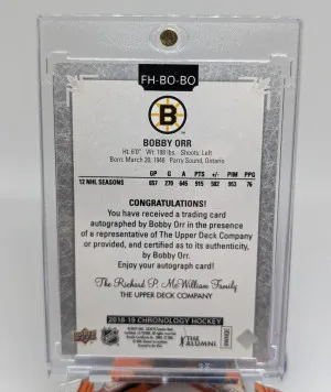 Bobby Orr Chronology Auto #FH-BO-BO back