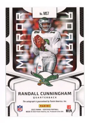 2023 Certified RANDALL CUNNINGHAM Rare PHILADELPHIA EAGLES MIRROR GREEN AUTO AUTOGRAPH #2/5 back