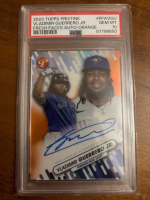 Vladimir Guerrero Jr Fresh Faces Auto Orange6/25 PSA 10 front