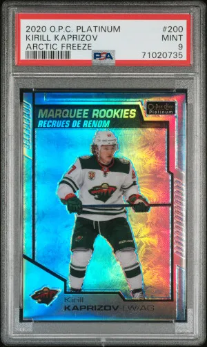 Kirill Kaprizov 2020 Platinum Arctic Freeze /99 front