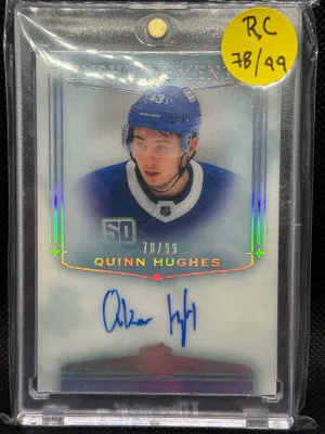 2019 Upper Deck The Cup Quinn Hughes RC Enshrinements Auto #\99 front
