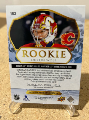Dustin Wolf Artifacts /99 back