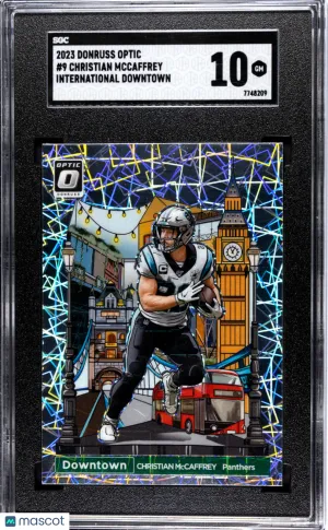 2023 Donruss Optic Christian Mccaffrey #9 International Downtown SGC 10 front