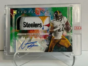 2021 Panini Origins Najee Harris Jumbo Rookie Steeler Logo Patch Auto 1/5 front