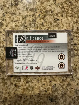 Bobby Orr Ray Bourque Significance SP Auto Bookend 25/25 back