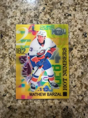 Mathew Barzal Hot Numbers Metal 3D Rare Insert front